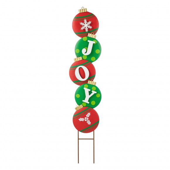 glitzhome Glitzhome 42"H Metal JOY Ornament Yard Stake or Wall Decor (Two Function)