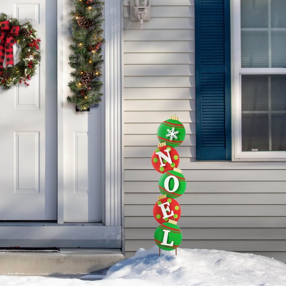 Glitzhome Glitzhome 42"H Metal NOEL Ornament Yard Stake Or Wall Decor (Two Function)