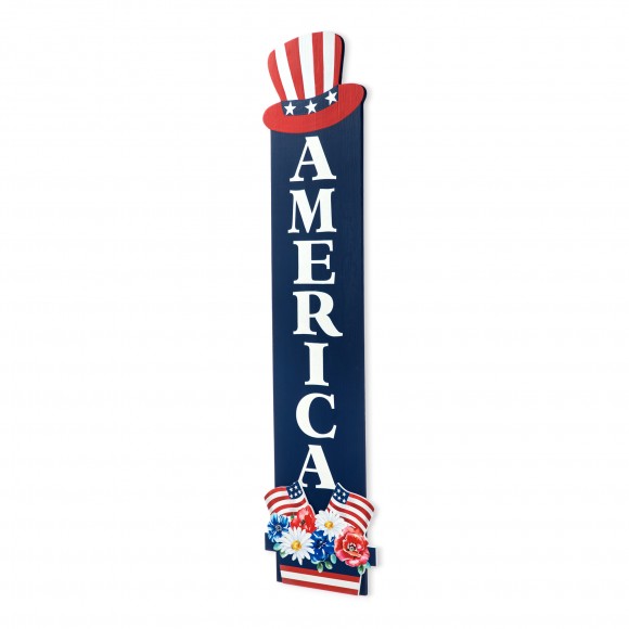 glitzhome Glitzhome 42"H Patriotic Americana Wooden AMERICA Porch Decor