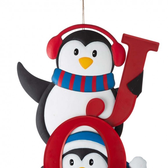 Glitzhome Glitzhome 42"H Set Of 3 Metal "JOY" Penguin Yard Stake Or Wall Décor (2 Functions)