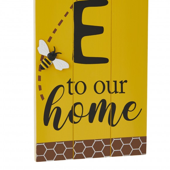 Glitzhome Glitzhome 42"H Solid Wood "WELCOME" Porch Sign With Bee