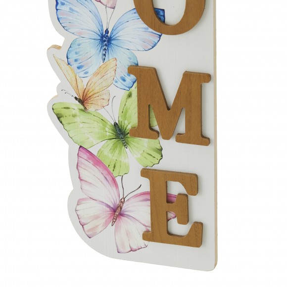 Glitzhome Glitzhome 42"H Solid Wood "WELCOME" Porch Sign With Butterfly