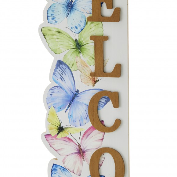 Glitzhome Glitzhome 42"H Solid Wood "WELCOME" Porch Sign With Butterfly