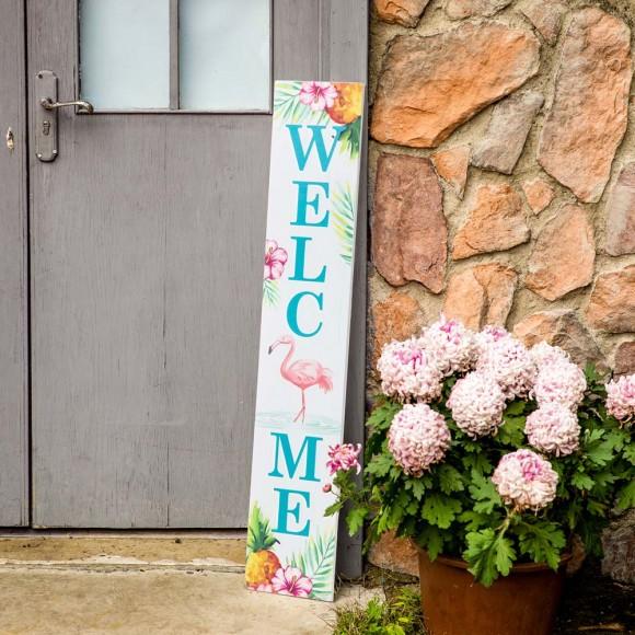Glitzhome Glitzhome 42"H Spring And Summer Double Sided Wooden "WELCOME GARDEN" Porch Sign