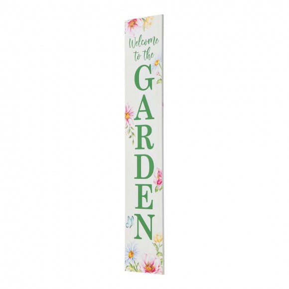 Glitzhome Glitzhome 42"H Spring And Summer Double Sided Wooden "WELCOME GARDEN" Porch Sign