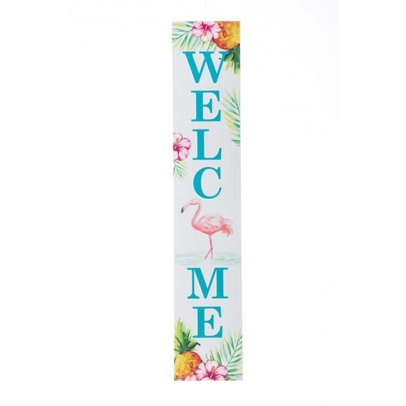 glitzhome Glitzhome 42"H Spring and Summer Double Sided Wooden "WELCOME GARDEN" Porch Sign