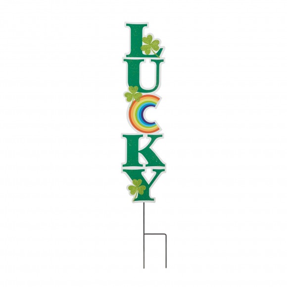 glitzhome Glitzhome 42"H St. Patrick's Metal LUCKY Yard stake(KD Two Function)