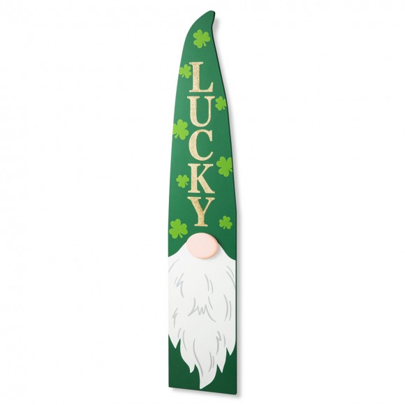 Glitzhome Glitzhome 42"H St. Patrick's Wooden Gonme LUCKY Porch Sign Decor