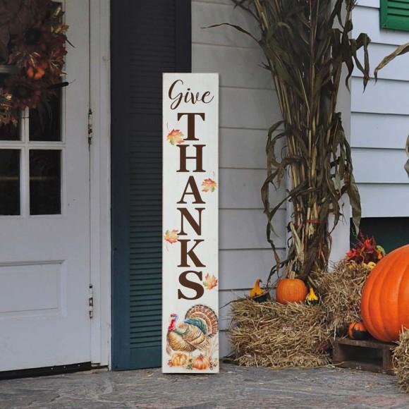 Glitzhome Glitzhome 42"H Thanksgiving Wooden "Give THANKS" Porch Sign Board