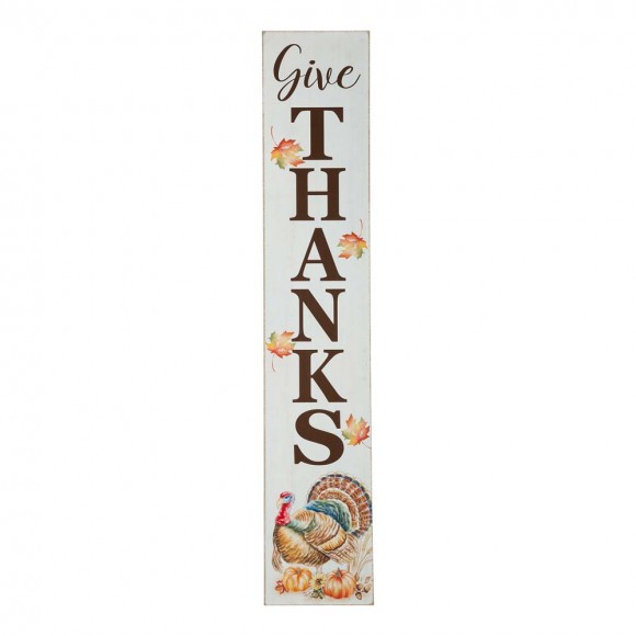 glitzhome Glitzhome 42"H Thanksgiving Wooden "Give THANKS" Porch Sign Board
