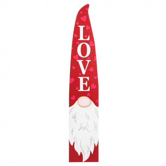 glitzhome Glitzhome 42"H Valentine's Wooden Gnome Porch Sign Decor