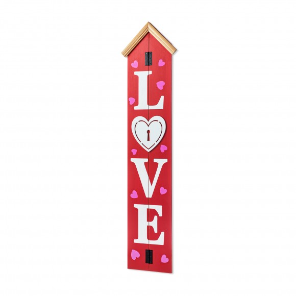 glitzhome Glitzhome 42"H Valentine's Wooden "LOVE" House-shaped Porch Decor