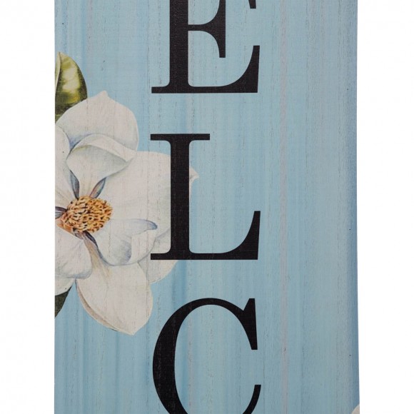 Glitzhome Glitzhome 42"H Washed Blue Wooden "WELCOME" Porch Sign