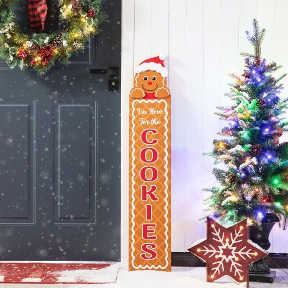 Glitzhome Glitzhome 42"H Wood Gingerbread Man "Cookies" Porch Decor