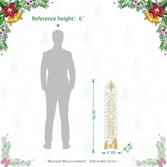 Glitzhome Glitzhome 42"H Wood "Let Us Adore Him" Nativity Porch Decor