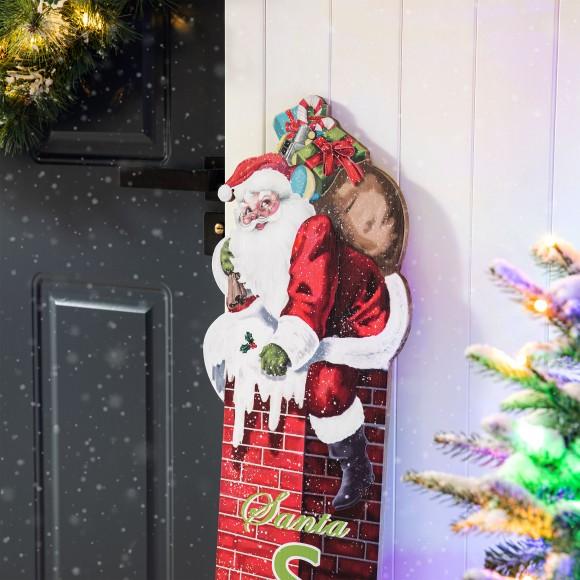 Glitzhome Glitzhome 42"H Wood "Santa Stops Here" Porch Decor