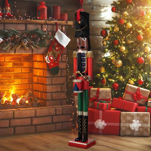 Glitzhome Glitzhome 42"H Wooden Christmas African Soldier Nutcracker