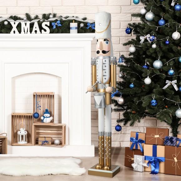 Glitzhome Glitzhome 42"H Wooden Christmas Deluxe Gold Dressed Soldier Nutcracker
