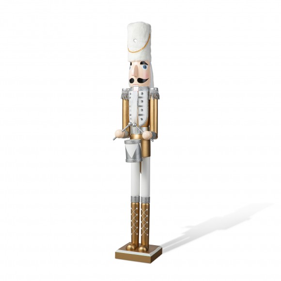 glitzhome Glitzhome 42"H Wooden Christmas Deluxe Gold Dressed Soldier Nutcracker