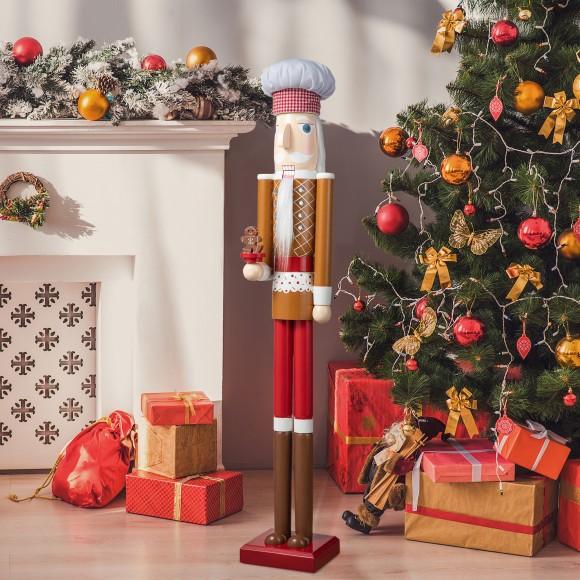 Glitzhome Glitzhome 42"H Wooden Christmas Gingerbread Chef Nutcracker