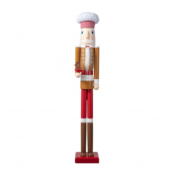 Glitzhome Glitzhome 42"H Wooden Christmas Gingerbread Chef Nutcracker