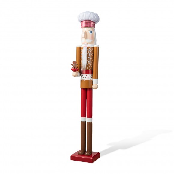 glitzhome Glitzhome 42"H Wooden Christmas Gingerbread Chef Nutcracker