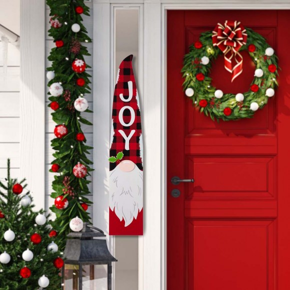 Glitzhome Glitzhome 42"H Wooden Christmas Gnome "JOY" Porch Sign Board