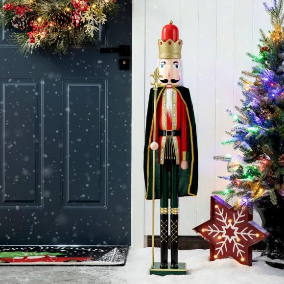 Glitzhome Glitzhome 42"H Wooden Christmas King Nutcracker