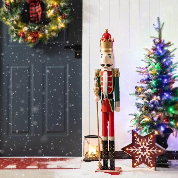 Glitzhome Glitzhome 42"H Wooden Christmas King Nutcracker