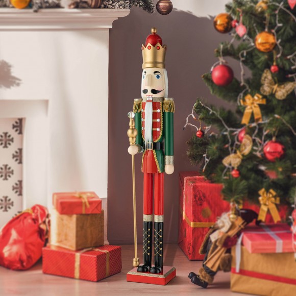 Glitzhome Glitzhome 42"H Wooden Christmas King Nutcracker