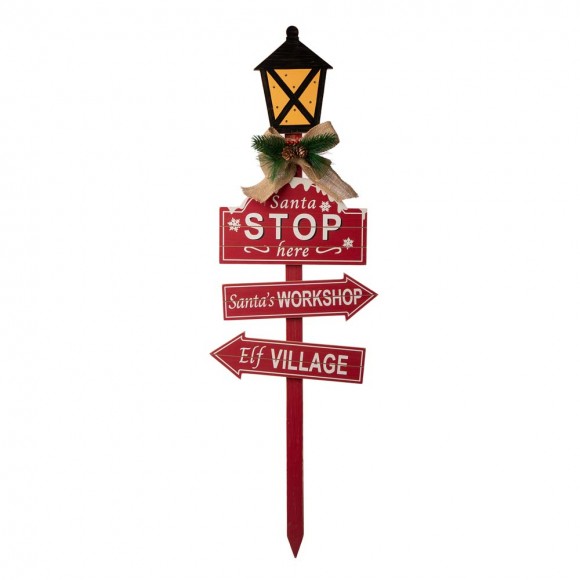 glitzhome Glitzhome 42"H Wooden Christmas Yard Stake with LED Lights