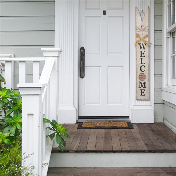 Glitzhome Glitzhome 42"H Wooden Easter Welcome Porch Sign With Bunny Ears