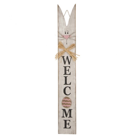 glitzhome Glitzhome 42"H Wooden Easter Welcome Porch Sign with Bunny Ears