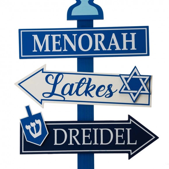 Glitzhome Glitzhome 42"H Wooden Hanukkah Yardstke With Light (9 Bulbs)