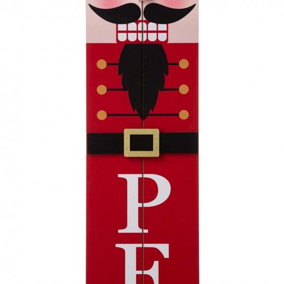 Glitzhome Glitzhome 42"H Wooden Nutcracker "PEACE" Porch Sign Board
