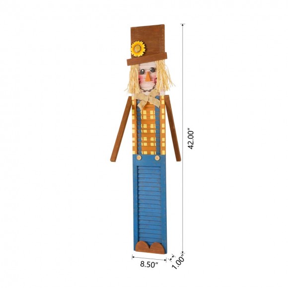 Glitzhome Glitzhome 42"H Wooden Scarecrow Porch Sign