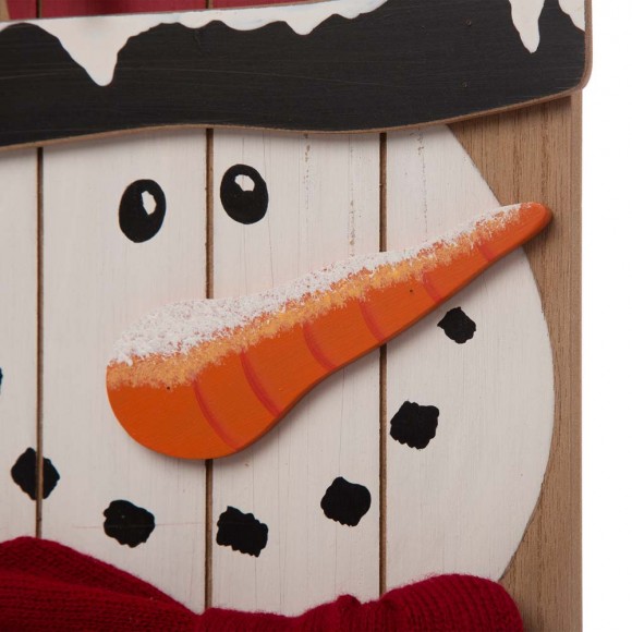 Glitzhome Glitzhome 42"H Wooden Sleigh Christmas Snowman Porch Sign