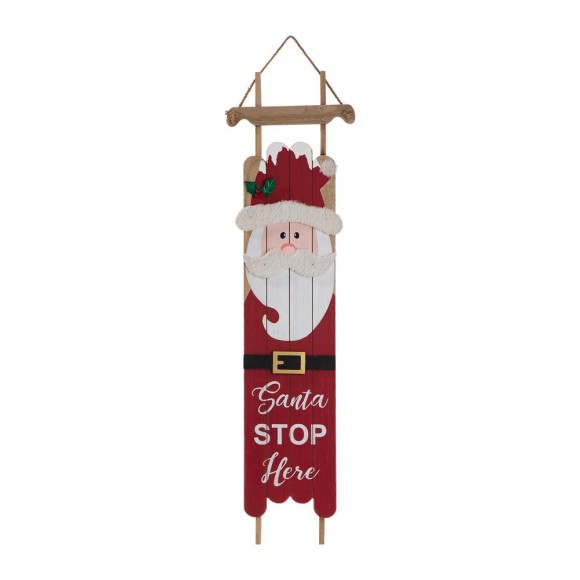 glitzhome Glitzhome 42"H Wooden Sleigh Santa Porch Sign Board