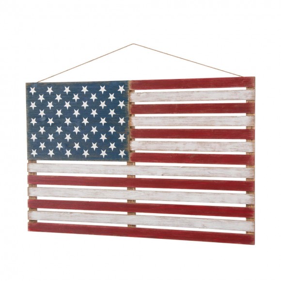 Glitzhome Glitzhome 42"L Wooden Patriotic National Flag Wall/Hanging Décor