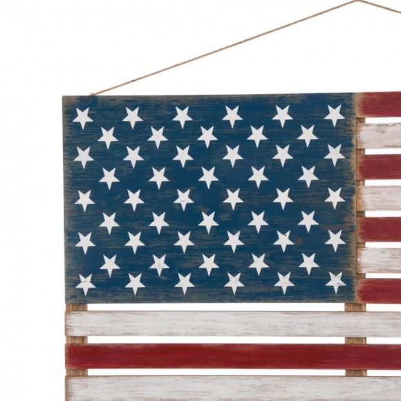 Glitzhome Glitzhome 42"L Wooden Patriotic National Flag Wall/Hanging Décor