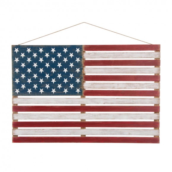glitzhome Glitzhome 42"L Wooden Patriotic National Flag Wall/Hanging Décor