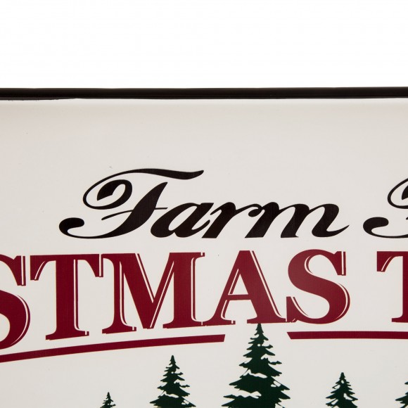 Glitzhome Glitzhome 43.11"L Farmhouse Decor Metal Enamel Christmas Tree Farm Sign
