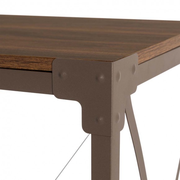 Glitzhome Glitzhome 43.25"L Modern Industrial Brown Wood/Metal Console Table