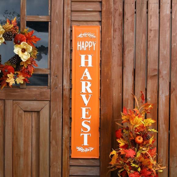 Glitzhome Glitzhome 43"H Enameled Metal "HARVEST" Porch Sign
