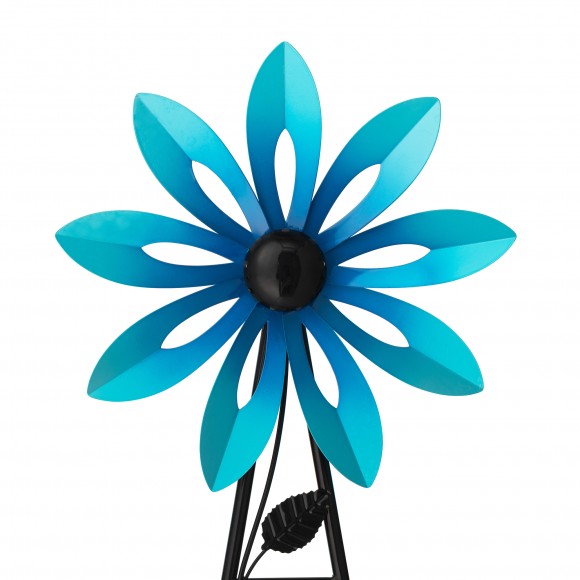 Glitzhome Glitzhome 44"H Metal Blue Flower Wind Spinner Yardstake (KD)