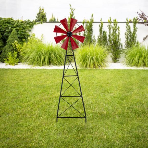 Glitzhome Glitzhome 44"H Metal Red Wind Spinner Yard Stake