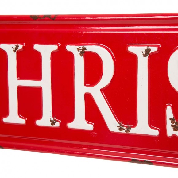 Glitzhome Glitzhome 45.75"L Enameled Metal "MERRY CHRISTMAS" Wall Sign