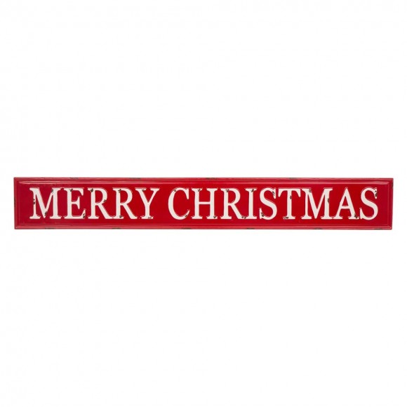 glitzhome Glitzhome 45.75"L Enameled Metal "MERRY CHRISTMAS" Wall Sign