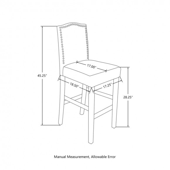 Glitzhome Glitzhome 45"H Burgundy PU Leather Upholstered Bar Chair With Studded Decor Set Of 2
