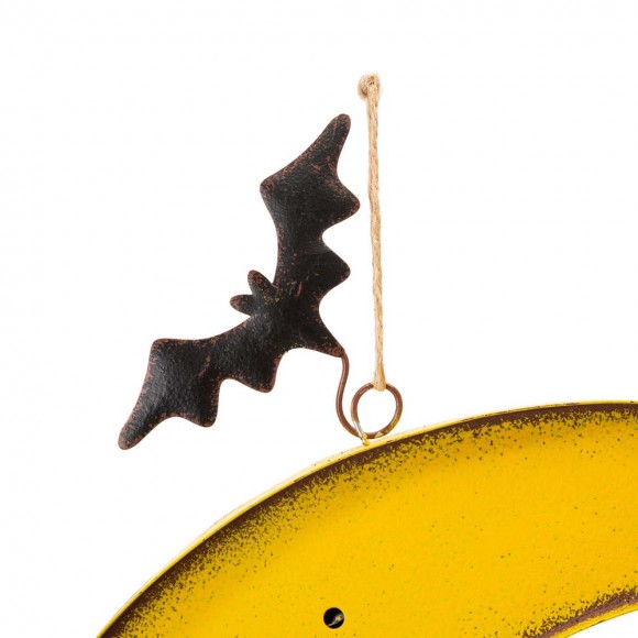 Glitzhome Glitzhome 45"H Lighted Halloween Metal Moon And Witch Yard Stake